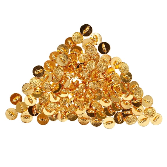 WASHWEPE 100Pcs Mini Craft Buttons for Diy Projects and Doll Collectors Decorative in Golden Metal