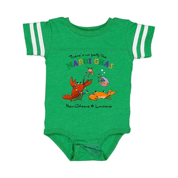 Inktastic There's No Party Like Mardi Gras With Partying Seafood Boys or Girls Baby Bodysuit