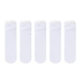 thumbnail image 5 of dazeni 6-Pack Girls' Ruffle Socks School Uniform Dress Socks Soft Athletic Mid-Calf Socks Solid Color White 6-14Years, 5 of 6