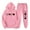 Pink, variant on USSUMA Jogger Sets for Women 2 Piece Hoodies Women Long Sleeved Pullover Sweatpant Outfits Pocket Drawstring Print Tracksuit Elastic Waist Comfortable Jogger Sets Loose Outdoor Fall Suit