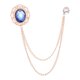 thumbnail image 1 of Broches de cadena de strass Uxcell, cadena de borlas de strass ovalada en tono dorado (azul), 1 of 7