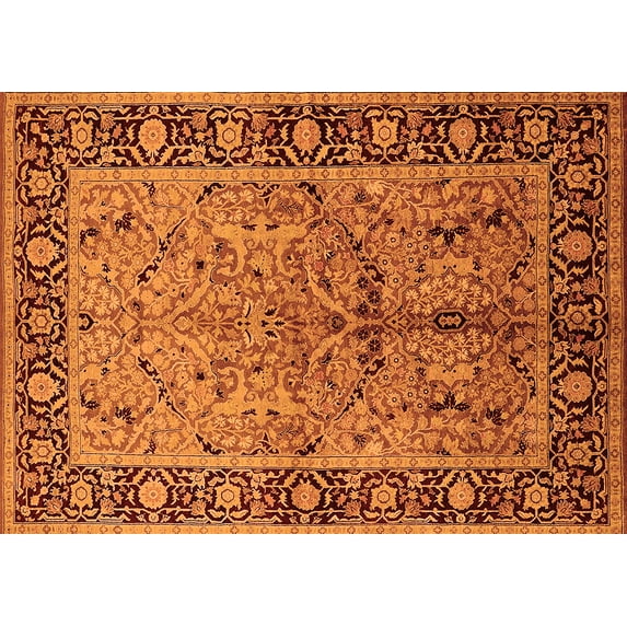 Ahgly Company Indoor Rectangle Oriental Orange Industrial Area Rugs, 2' x 3'