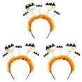 thumbnail image 1 of Diadema Murciélago Lentejuelas Halloween Cosplay Esponjosa para Disfraz Fiesta () Naranja, 1 of 3