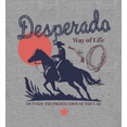 thumbnail image 2 of Cowboy Desperado Adult Heather Gray Crew Neck Short Sleeve Tee-Medium, 2 of 4