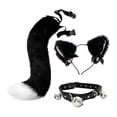 thumbnail image 1 of Conjunto de collar y cola con orejas de gato Salvador disfraz Color negro, 1 of 10