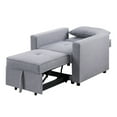 thumbnail image 5 of JERFIT Convertible Sleeper Chair with Pull-Out Bed, Light Gray Linen Fabric, Includes Side Pocket and Pillow for Living Room, Apartment, 5 of 9