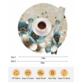 thumbnail image 6 of 13 Inch Round Placemats Set of 6, Teal Tulip Butterfly Non Slip Heat Insulation PP Table Mats, Beige Turquoise Floral Vintage Rustic Washable Place Mats for Kitchen Dining Party Table Decor, 6 of 7