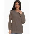 thumbnail image 3 of Women's Long Sleeve Knitted Crew Neck T-shirt, 3 of 6