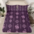 thumbnail image 2 of Feelyou Hippie Snake Damask Bed Sheets, Bohemian Aztec Abstract King Sheets, 4pcs, 2 of 7