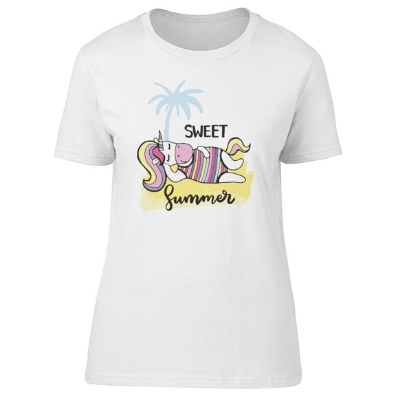 Sweet Summer, Colorful Unicorn Tee Women's -Image by Shutterstock