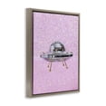 thumbnail image 4 of Stupell Industries Disco Patterned UFO Performing Arts Painting Brown Floater Framed Art Print Wall Art, 25 x 31, 4 of 10