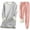 Pink, variant on 2 Piece Sets for Women Plus Size Casual Two Piece Sets Plus Size Women's Solid Round Neck With Thickened Insulation Long Sleeved Top And Pocket Thickened Pants Set