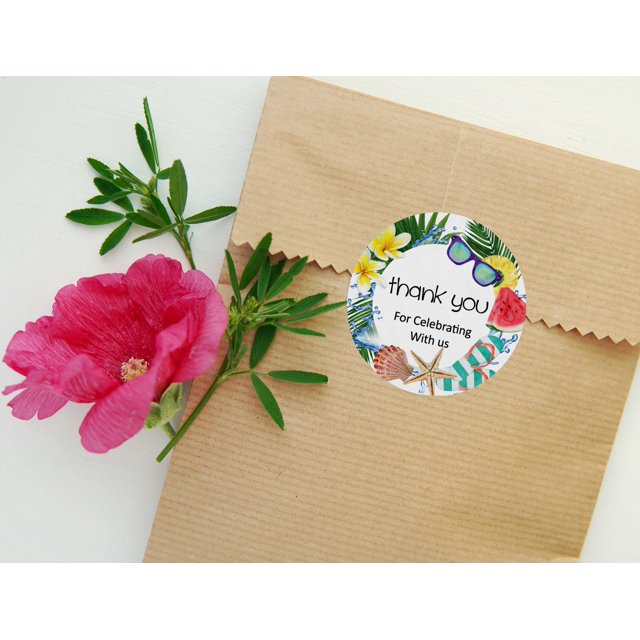 Darling Souvenir MADE WITH LOVEBeach Theme - 2" CustomStickersPremium 80 Self-AdhesiveRoundLabels- Personalized Beach Party FavorStickers/RoundEnvelope Seal
