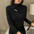 thumbnail image 2 of Hauts en Molleton pour Femmes, Couleur Unie Manches Longues Molleton Double Face, Couche de Base pour Femmes, 2 of 6