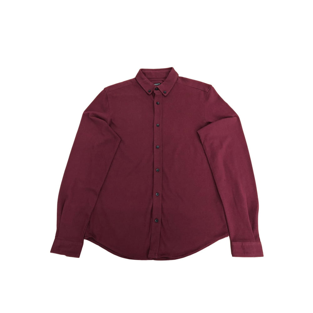 A&I Products - Mens Burgundy Long Sleeve Button Front Collar Dress ...