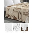 thumbnail image 5 of Queen Size Flat Sheet Only, Coffee Soft Brushed Microfiber Bed Sheets, Beige Farmhouse Retro Beans Latte Tea Cup Funny Hotel Quality Breathable Bedding Top Sheet, Easy Care, 90"x102", 5 of 9