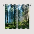 thumbnail image 3 of Forest Tree Blackout Curtains Blocking Window Curtain with Jungle Wild Weeds Nature Green Trees Scenery Print Decor Home Bedroom Living Room Grommet Window Drapes 2 Panel Set-42"W x 96"L (Pack of 2), 3 of 7