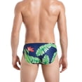 thumbnail image 4 of Pitauce Mens Quick Dry Swim Briefs Low Waist Bikini Swimsuit Color Block Drawstring Swim Shorts Beach Bathing Suit, 4 of 5