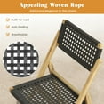 thumbnail image 6 of Spaco Set of 2 Folding Chairs, 2 Pieces Dining Chairs with Woven Rope Seat and Back, Dining Chairs for Outdoor as Garden, Patio, Black, 6 of 9