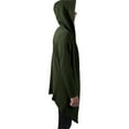 thumbnail image 4 of QHFBli Slim Fit Mens Trench Coat Men's Long Hooded Cardigan Shawl Lightweight Open Front Drape Cape Overcoat Green XXL, 4 of 6