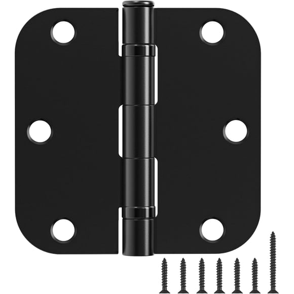 Bisagra para puerta 3.5 pulgadas radio 5/8 pulgada acabado mate negro bisagra estándar para interior dormitorio residencial