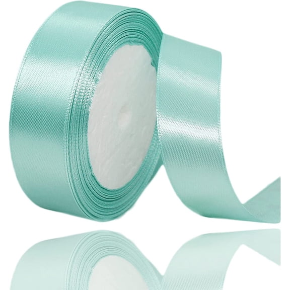 Mint Green Ribbon 1 Inch x 25 Yards. Satin Fabric Silk Ribbon for Gift Wrapping. Hair Bows Making. Floral Bouquets. Wreaths. DIY Sewing Projects. Wedding. Baby Shower and Handmade Trims