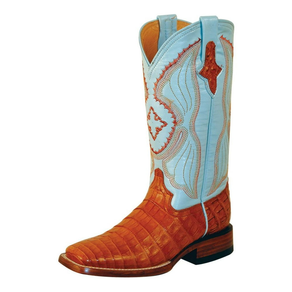 Ferrini Ferrini Western Boots Womens Caiman Belly Gator Cognac Blue 8249302