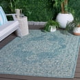 thumbnail image 2 of SAFAVIEH Courtyard Clodagh Medallion Indoor/Outdoor Area Rug, Aqua/Grey, 5'3" x 7'7", 2 of 13
