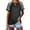 Gray women's short sleeve t shirt a1, variant on Women's Short Sleeve T-Shirts Round Neck Casual Basic Tee Solid Color Tops Everyday Comfort Wear Summer Fashion Clothes, Coffee 2XL