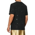 thumbnail image 3 of INSPIRE CHIC Metallic T Shirt for Men's Sparkly Short Sleeve Party Tee Shiny Club Glitter T-Shirt, 3 of 4
