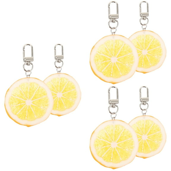 unbranded 6 pcs Lemon-shaped Key Chains Purse Hanging Pendants Decorative Keychains Portable Keychains