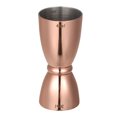 thumbnail image 3 of Uxcell Cocktail Jigger, 1oz/1.5oz Glass Measuring Cup, Stainless Steel Rim Bell Jigger Measuring Cup Bar Kit Copper, 3 of 5