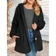 thumbnail image 5 of Chaquetas de Forro Abrigadas para Mujer, Abrigos Casuales con Capucha, Cárdigans y Bolsillos. Negro L, 5 of 8