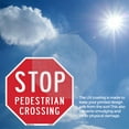 thumbnail image 4 of Stop Pedestrian Crossing (2 Pack) 4 inch X 4 inch Octagon Vinyl Label Decal Sticker Weather Resistant, UV Protected for Workplace, Private Property, and Construction Site, Made in the, 4 of 5