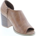 thumbnail image 7 of Mata Shoes Women's Side Zipper Cut Out Stacked Chunky Heel Sandals Half Size Small, 7 of 7