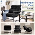 thumbnail image 3 of CELTOSS Modern Accent Chair, Comfy Lounge Chair with Plush Cushion and Metal Frame, for Bedroom, Living Room and Home Office, 2 Pack, Black, 3 of 14