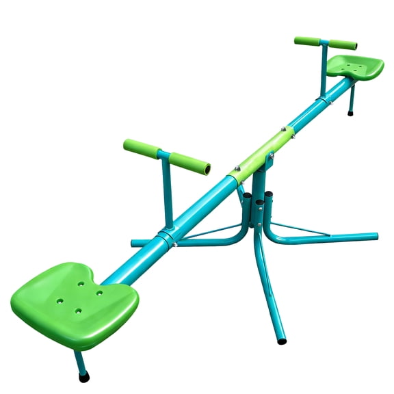 360 °   Swivel Toddler Seesaw - 180 Lbs Capacity, Padded Seats Weather-Resistant Teeter Totter for Backyard Playground