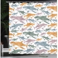 thumbnail image 3 of Ambesonne Shark Shower Curtain, Colorful Underwater Fish Art, 69"Wx84"L, Teal Apricot, 3 of 4