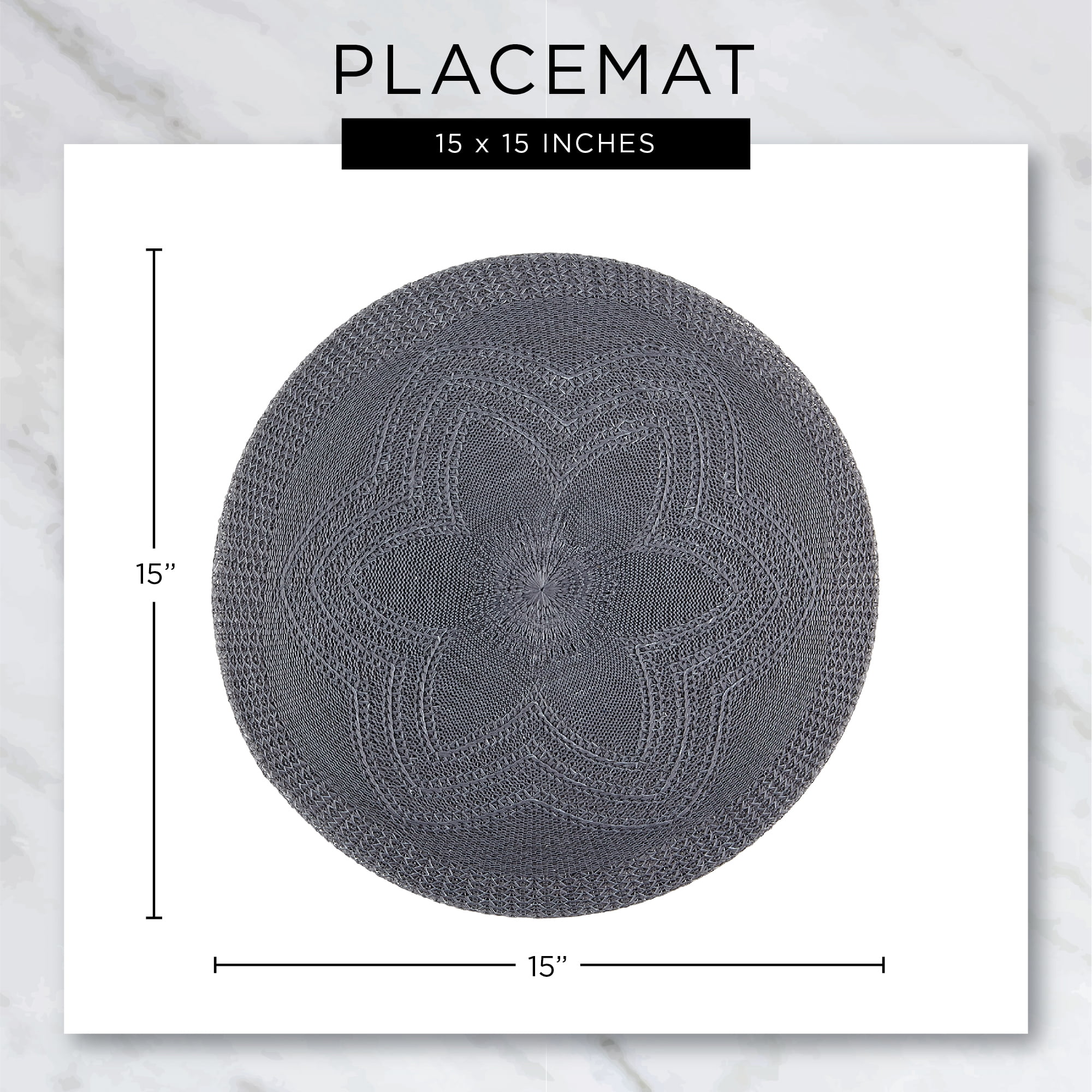 Aqua Tassel Fringe Pp Woven Round Placemat Set of 6