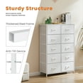 thumbnail image 6 of CONCETTA 10-Drawer Fabric Dresser Storage Chest for Bedroom, Closet, Entryway, Storage Furniture for Adults, White, 6 of 8