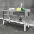Miumaeov FreeStanding Kitchen Sink Stainless Steel Thickened Sink Prep