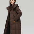thumbnail image 4 of Xdegoge Long Puffer Jacket for Women 2025 Heavy Winter Coat Hooded with Deep Pockets, Ladies Warm Down Jacket Long Sleeve Hooded Parka, 4 of 5