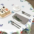 thumbnail image 6 of Spring Floral Tablecloth Watercolor Flower Butterfly Round Tablecloth 60 Inch Green Leaves Farmhouse Decorative Table Cover for Picnic Party Dining Table Living Room Kitchen Decor, 6 of 6