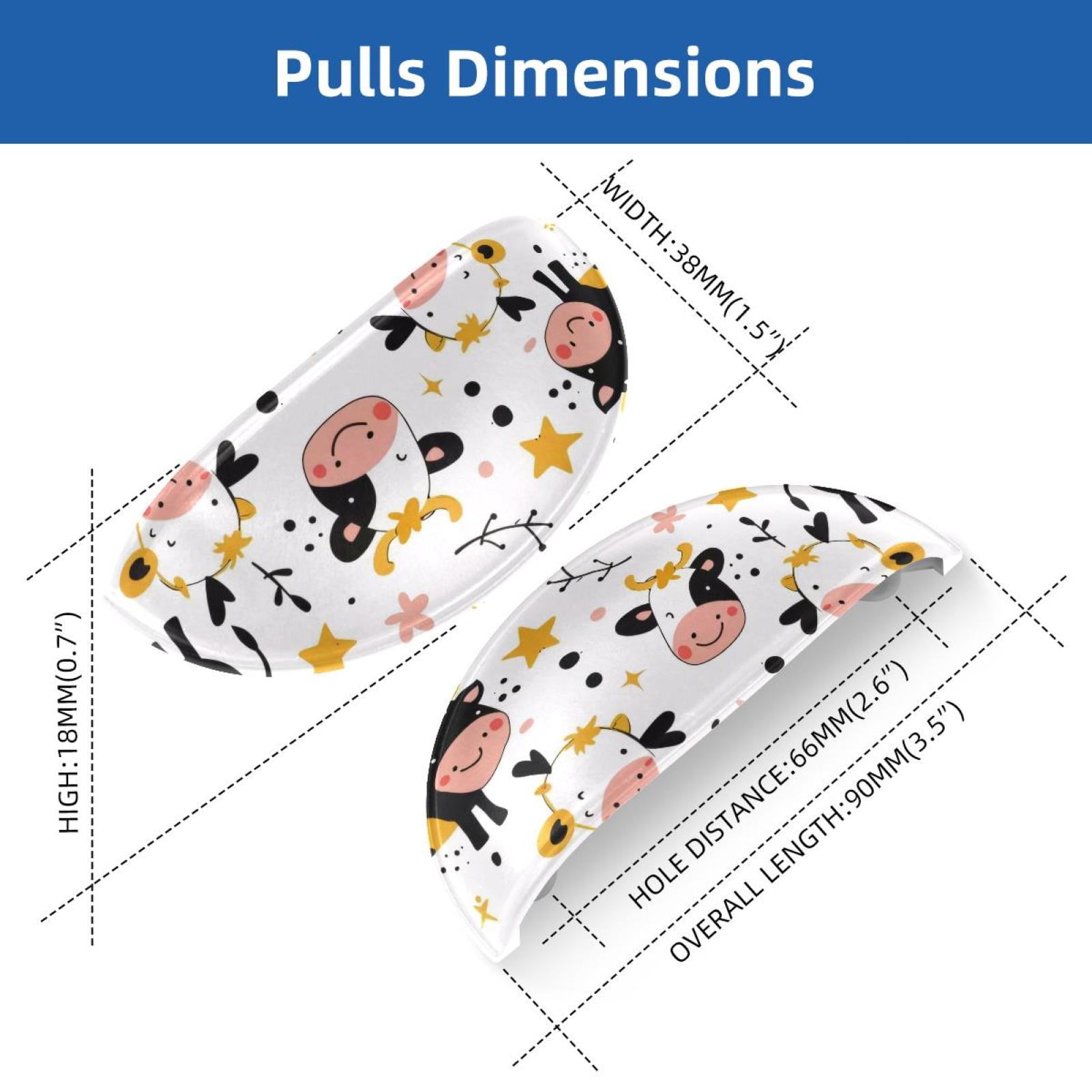 PhooArto 6 Pcs Cup Drawer Pulls, Cows Flower Star Pattern Shell Shape Handles Cabinet Knobs for Dresser Cupboard Closet Wardrobe with Screws