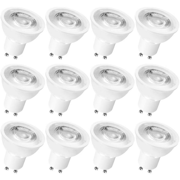Luxrite MR16 GU10 LED Bulbs Dimmable, 50W Halogen Equivalent, 500 Lumens, 120V, Enclosed Fixture Rated (12 Pack) 3000K (Soft White)