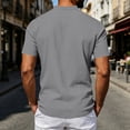 thumbnail image 6 of Men's Linen Shirts Short Sleeve Casual Button Down Shirt Solid Color Loose Fashion Top Lightweight Breathable Chest Pocket Mandarin Collar Summer Beach Outdoor Tops Clothing Trendy 2026, 6 of 7