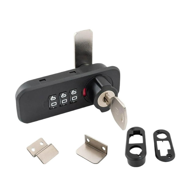 Youkk Drawer Lock Core Replacement For Universal Cabinet Door Password Locks Most black Double door lock