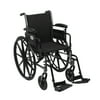 Drive Medical Cruiser III Light Weight Wheelchair with Flip Back Removable Arms, Adjustable Height Desk Arms, Swing away Footrests, 20"