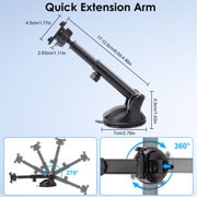 EEEkit 2-in-1 Suction Cup CarPlay Mount for Dashboard Windshield, 360° Adjustable Holder Fit for Portable CarPlay Screen, GPS, Monitor, Dash Cam, Phone Holder