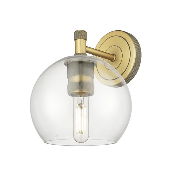 434-1W-BB-G122-6 Innovations Lighting Crown Point - 1 Light Wall Sconce-8.25 Inch Tall and 5.88 Inch Wide-Brushed Brass Finish-Clear Glass Color